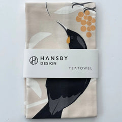 Cotton Tea Towel Huia Leaves