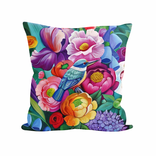 Cushion Cover - Floral Kingfisher - Irina Velman