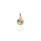 Fantail Coin Pendant Charm (Friendly) - Gold