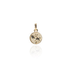 Fantail Coin Pendant Charm (Friendly) - Gold