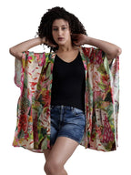 Floral Art Viscose Crepe Kaftan Cape
