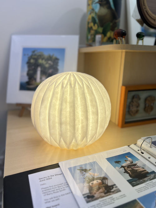 Folded Paper Sandstone Plug In Lamp