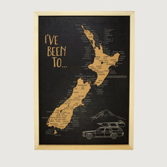 Framed Pin Cork Map - Aotearoa NZ