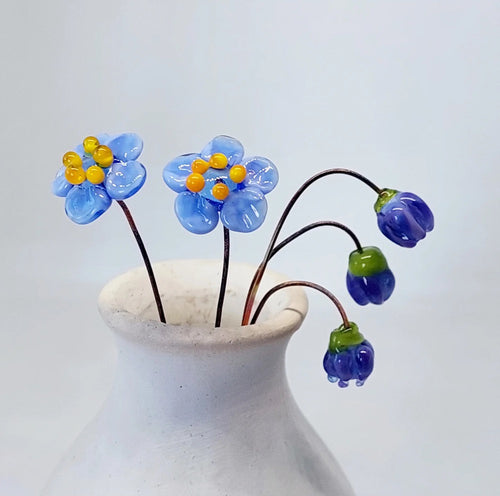 Glass Art - Forget Me Nots