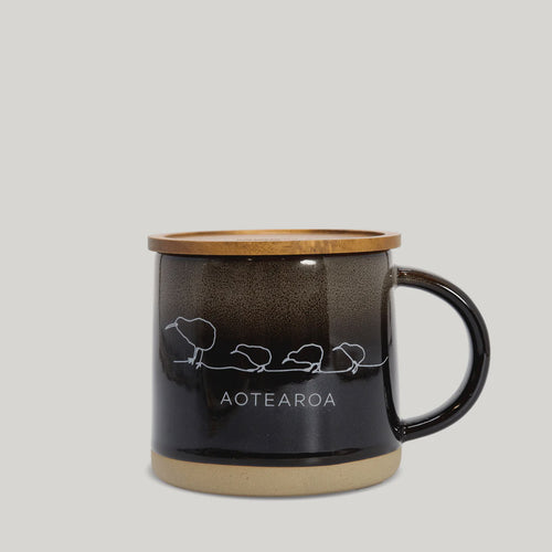 Glazed Ceramic Mug  (Kiwi Black)