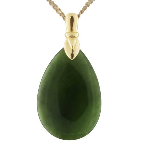 Greenstone / Flower Pounamu Tear Drop + Sterling Silver Sitting