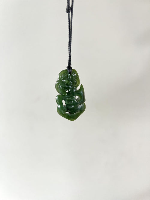 Greenstone Pendant Hei Tiki 40mm
