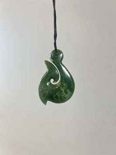 Greenstone Pendant Koru Hook 80mm