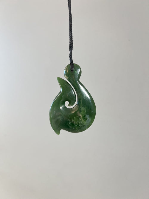 Greenstone Pendant Koru Hook 80mm