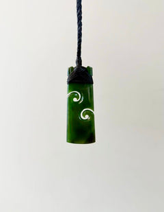 Greenstone Pendant Toki Twin Koru 75mm