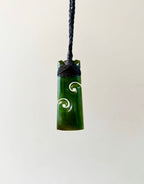 Greenstone Pendant Toki Twin Koru 75mm