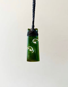 Greenstone Pendant Toki Twin Koru 75mm