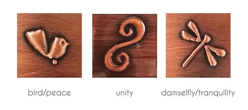 Handmade Copper Artworks Set of 3 - Bird, Unity, Damselfly