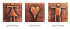 Handmade Copper Artworks Set of 3 - Girl/heart/boy