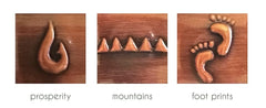 Handmade Copper Artworks Set of 3 - Prosperity/mountains