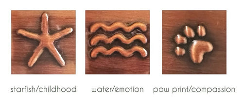 Handmade Copper Artworks Set of 3 - Starfish/water/paw