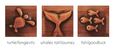 Handmade Copper Artworks Set of 3 - Turtle/whaletail/fish