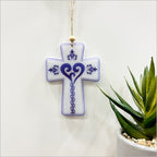 Hanging Ornament - Cross 6 Heart