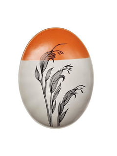 Harakeke Flower 2 Orange Dipped - 24cm Porcelain Bowl 2