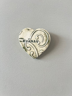 NZ Handmade Kowhaiwhai Ceramic Heart