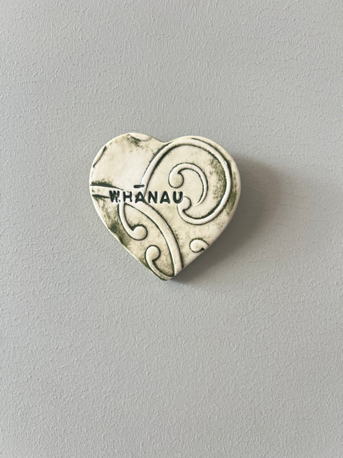 NZ Handmade Kowhaiwhai Ceramic Heart