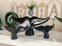 Arataki Ceramics Art - Whales Tail B/W