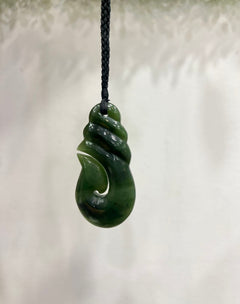 Greenstone / Pounamu Pendant Fish Hook 65mm