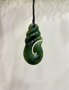 Greenstone / Pounamu Pendant Fish Hook 65mm