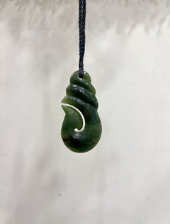 Greenstone / Pounamu Pendant Fish Hook 65mm