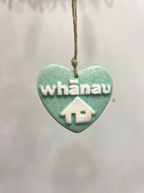 Ceramic Hanging Heart Greensand Mini