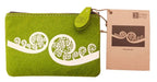 Jo Luping Design - Fernfrond White On Green - Ecofelt Purse