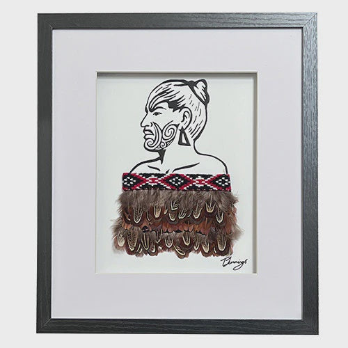 Framed Korowai On Māori Warrior