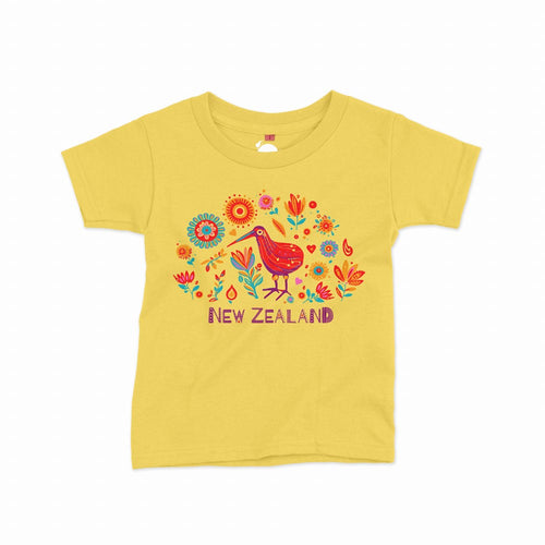 KP Childrens T - Kiwi & Flowers