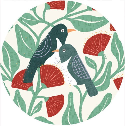 NZ Coaster/Placemat  - Kereru in Pohutukawa