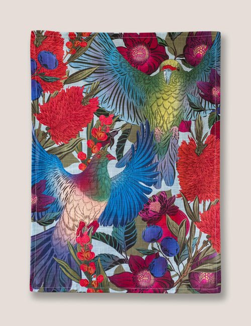 Kereru_Kakariki Tea Towel