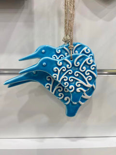 Hanging Kiwi with Koru Pattern- Small