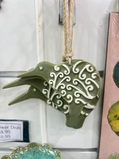 Hanging Kiwi with Koru Pattern- Small