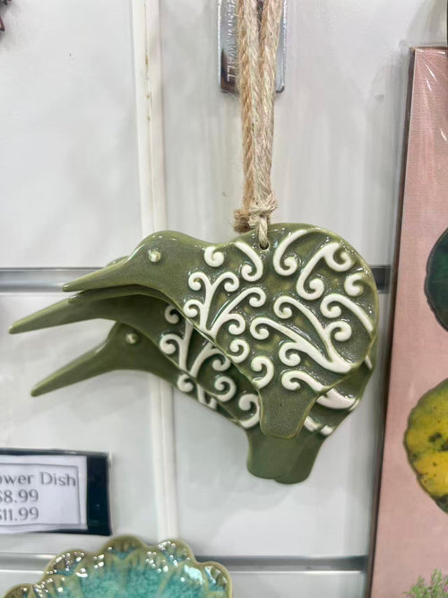 Hanging Kiwi with Koru Pattern- Small