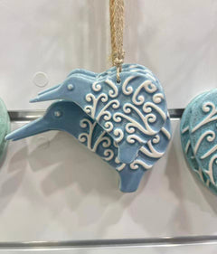 Hanging Kiwi with Koru Pattern- Small