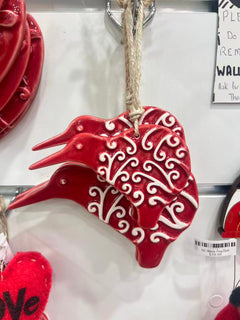 Hanging Kiwi with Koru Pattern- Small