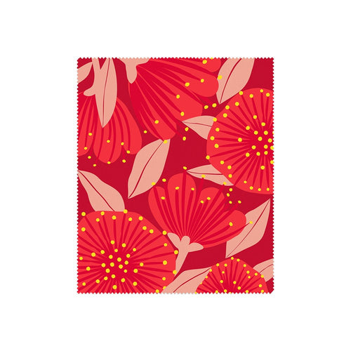 Microfibre Lens Cloth - Bright Red Pohutukawa