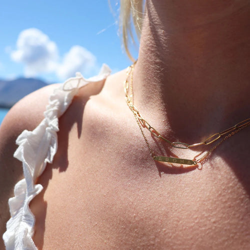 Little Taonga - Aroha Double Chain - Gld Plt.