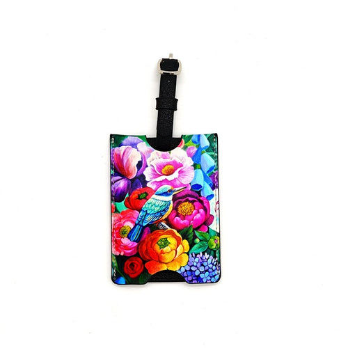 Luggage Tag - Floral Kingfisher - irina velman