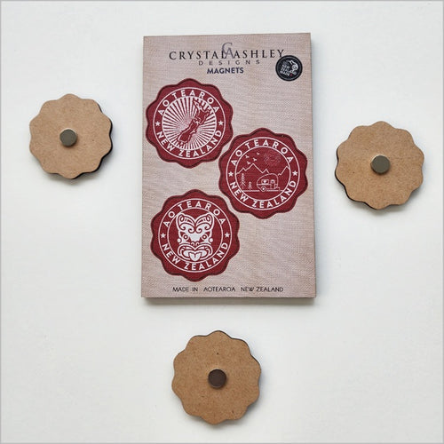 Magnet Pop-Out -Circle Red Aotearoa Set