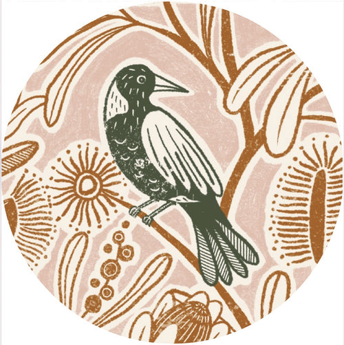 NZ Coaster/Placemat - Magpie Blush