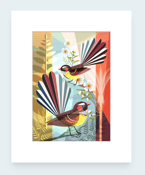 Mattboard Print - Fantail Friends