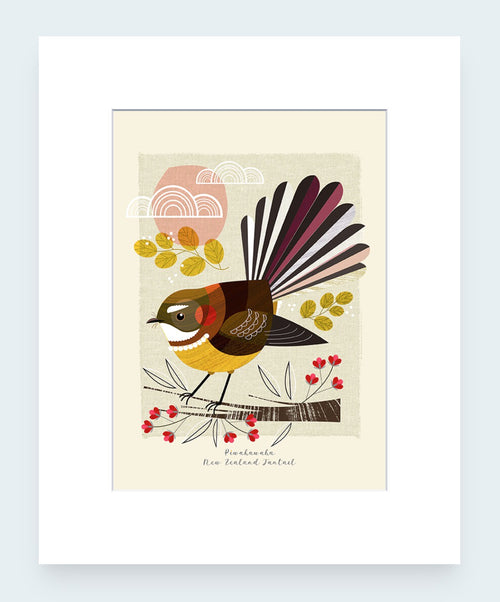 Mattboard Print - Piwakawaka, Small Birds Of NZ