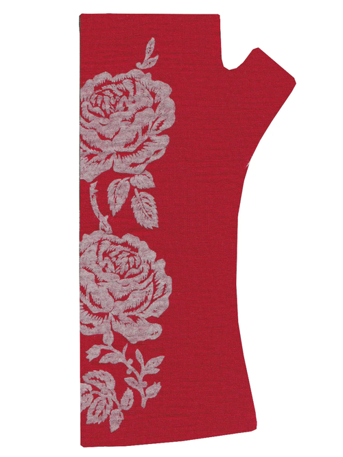 Merino Fingerless Mitten - Red Rose