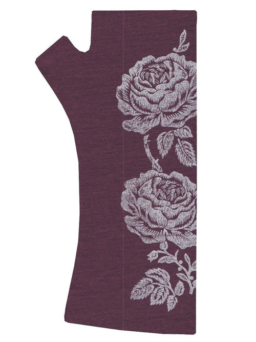 Merino Fingerless Mitten Purple Vintage Rose