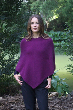 Merino Possum Plain Poncho berry